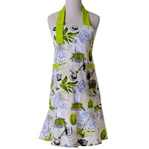 KINGO HOME Floral, Bird and Garden Graphic 💯% Cotton Canvas Apron